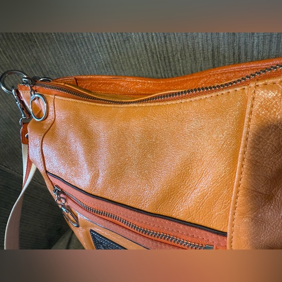 Coach Poppy Orange Leather Hobo Bag G1069-15289 - Picture 8 of 14